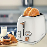PHILEX 2-Slice Electric Toaster Bread Reheat Defrost Retro Retro IVORY thumbnail