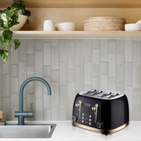 PHILEX 4-Slice Electric Toaster Bread Reheat Defrost Retro Retro BLACK thumbnail