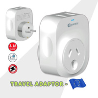 2X Sansai Travel Adaptor 2 X USB - Europe thumbnail
