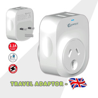2X Sansai Travel Adaptor 2 X USB - UK thumbnail