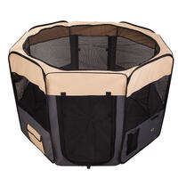 Pet Dog Portable Soft Playpen Crate Cage XL GREY thumbnail