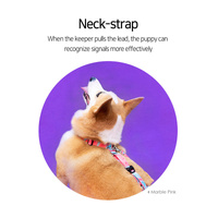 Dog Double-Lined Straps Harness Adjustable L MARBLE PINK thumbnail