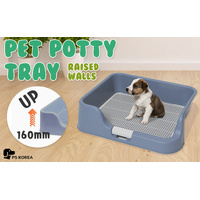Dog Pet Potty Tray Training Toilet Raised Walls T1 BLUE thumbnail
