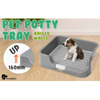 Dog Pet Potty Tray Training Toilet Raised Walls T1 GREY thumbnail