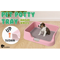 Dog Pet Potty Tray Training Toilet Raised Walls T1 PINK thumbnail