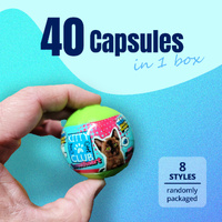 40X Kitty Club Sweet Heart Cat Toy Capsules 50mm Collectible Gacha w Display Box thumbnail