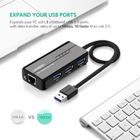 UGREEN USB 3.0 Hub with Gigabit Ethernet Adapter (20265) thumbnail