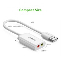 UGREEN USB 2.0 External 3.5mm Sound Card Adapter (30143) thumbnail