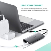 UGREEN Type C 8 in 1 Multifultion adaptor VGA/RJ45/USB3.0 x 3/SD/TF/TypeC PD Protocal (50539) thumbnail