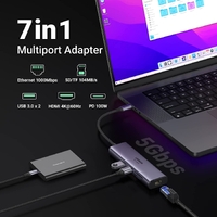 UGREEN 60515 USB-C to HDMI/Ethernet Adapter with Card Reader thumbnail