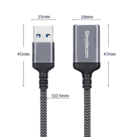Simplecom CAU320 USB 3.0 Extension Cable USB-A Male to USB-A Female Nylon Braided 2.0M thumbnail