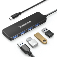 Simplecom CH340 Compact USB-C to 4 Port USB-A Hub USB 3.2 Gen1 thumbnail