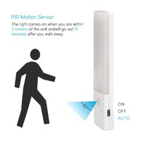 EL608 Rechargeable Infrared Motion Sensor Wall LED Night Light Torch (Cool White) thumbnail