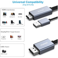 BENFEI 344GY-3M HDMI to DisplayPort Unidirectional 4K Active Cable with USB Powered 3M thumbnail