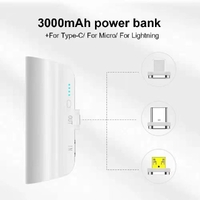 CHOETECH B660-WH 3000mAh Mini Power Bank with 3 Magnetic Connectors (White) thumbnail