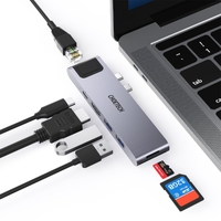CHOETECH HUB-M24 7-in-2 MacBook Pro/Air USB Adapter USB-C Hub thumbnail