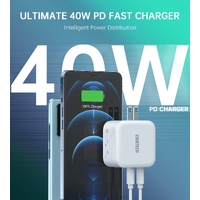 Choetech PD6009 40W Dual Fast USB C Charger 2-Port 20W PD 3.0 With Foldable Plug thumbnail