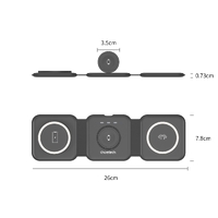 CHOETECH T588-F-BK 3-in-1 Foldable Fast Wireless Charger for Phone/Watch/Earphone thumbnail