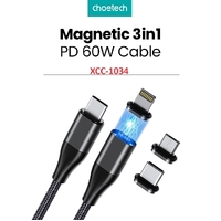 CHOETECH XCC-1034 60W C to C 1M Cable with 3 Replaceable Connecter thumbnail