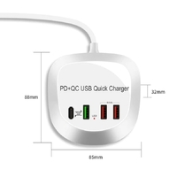 4-Port PD+QC3.0 Charger 40W with AU AC Adapter thumbnail