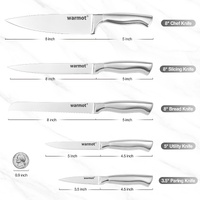 Warmot 5-Piece Ultra Sharp High Carbon Stainless Steel Chefs Kitchen Knife Set with Gift Box (750C) thumbnail