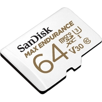 Sandisk Max Endurance Microsdxc Card SQQVR 64G (30 000 HRS) UHS-I C10 U3 V30 100MB/S R 40MB/S W SD Adaptor SDSQQVR-064G-GN6IA thumbnail