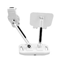Universal and Adjustable Double Arm Stand Holder White thumbnail