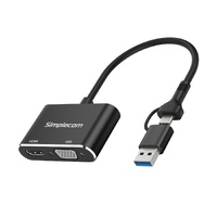 Simplecom DA326C USB 3.0 and USB-C to HDMI + VGA Video Card Adapter Full HD 1080p thumbnail