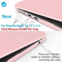 15 inch Air 2023 MacBook Air Matte Case  A2941 M2 Chip Hard Shell Case Keyboard Cover Sold Pink thumbnail