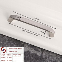 Brushed ZINC Kitchen Door Cabinet Drawer Handle Pulls 96MM thumbnail