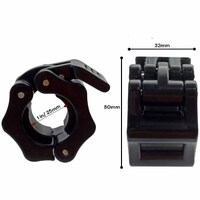 2Pcs 1in / 25mm Dumbbell Clamps Barbell Clamps Collars Clips Bar Plates Collar Clips Black thumbnail