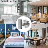 2 Pcs Wall Mount Bathroom Towel Hooks Holder Cloth Hanger Hook Kitchen Door Hanger Brushed Nickel thumbnail