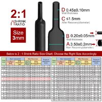 2m Polyolefin Shrink Tube 1/8" (3mm) 2:1 Ratio Heat Shrink Tubing Sleeving Wrap Shrinking thumbnail