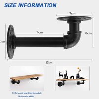 4PCS Pipe Floating Shelf Bracket Industrial Pipe Shelf Bracket Mounting Bracket Storage Racks Decor thumbnail