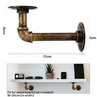 4PCS Pipe Floating Shelf Bracket Industrial Pipe Shelf Bracket Mounting Bracket Storage Racks Decor Bronze thumbnail