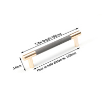 Gold Solid Modern Design Furniture Kitchen Cabinet Handles Drawer Bar Handle Pull 128mm thumbnail