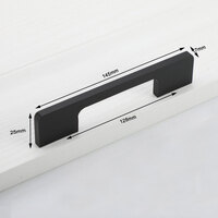 Slim Design Kitchen Cabinet Handles Drawer Bar Handle Pull Black 128MM thumbnail
