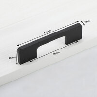 Slim Design Kitchen Cabinet Handles Drawer Bar Handle Pull Black 96MM thumbnail