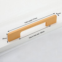 Slim Design Kitchen Cabinet Handles Drawer Bar Handle Pull Gold 160MM thumbnail
