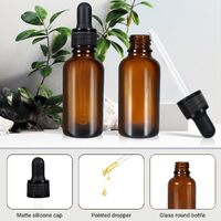 50ml (5 Pack) Amber Glass Dropper Bottle Liquid Essential Oils Bottle Bottles Leakproof Glass Tincture Bottles thumbnail