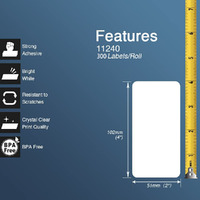 6x DK11240 DK 11240 Thermal Labels For Brother QL500 QL 560 570 580N 1060N ETC thumbnail