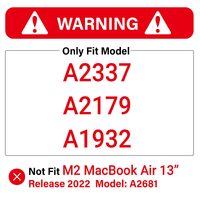 Suitable for  MacBook Air 13 Inch Case 2022 2021 2020 2019 2018, A1932, A2179, A2337 Shell Case Keyboard Cover Grey thumbnail