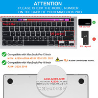 Keyboard Cover Skin For MacBook Pro 13 Pro 16 A2338 A2289 A2251 A2141 M1 M2 2020 to 2023 Hot Pink thumbnail