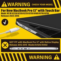 MacBook Pro 13 Inch Case 2016-2023 M1 M2 A2338 A2289 A2251 A2159 Hard Shell Case Keyboard Cover Black thumbnail