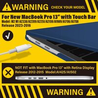 Navy Blue MacBook Pro 13 Inch Case 2016-2023 M1 M2 A2338 A2289 A2251 A2159 Hard Shell Case Keyboard Cover thumbnail