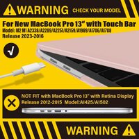 Suitable for  Sold Pink MacBook Pro 13 Inch Case 2016-2023 M1 M2 A2338 A2289 A2251 A2159 Hard Shell Case Keyboard Cover thumbnail