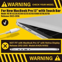 MacBook Pro 13 Inch Case 2016-2023 M1 M2 A2338 A2289 A2251 A2159 Hard Shell Case Keyboard Cover White thumbnail