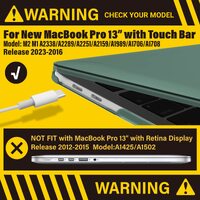 Suitable for  Midnight Green MacBook Pro 13 Inch Case 2016-2023 M1 M2 A2338 A2289 A2251 A2159 Hard Shell Case Keyboard Cover thumbnail
