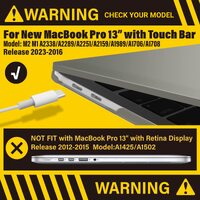 Suitable for  Grey MacBook Pro 13 Inch Case 2016-2023 M1 M2 A2338 A2289 A2251 A2159 Hard Shell Case Keyboard Cover thumbnail