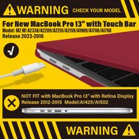 Wine Red MacBook Pro 13 Inch Case 2016-2023 M1 M2 A2338 A2289 A2251 A2159 Hard Shell Case Keyboard Cover thumbnail